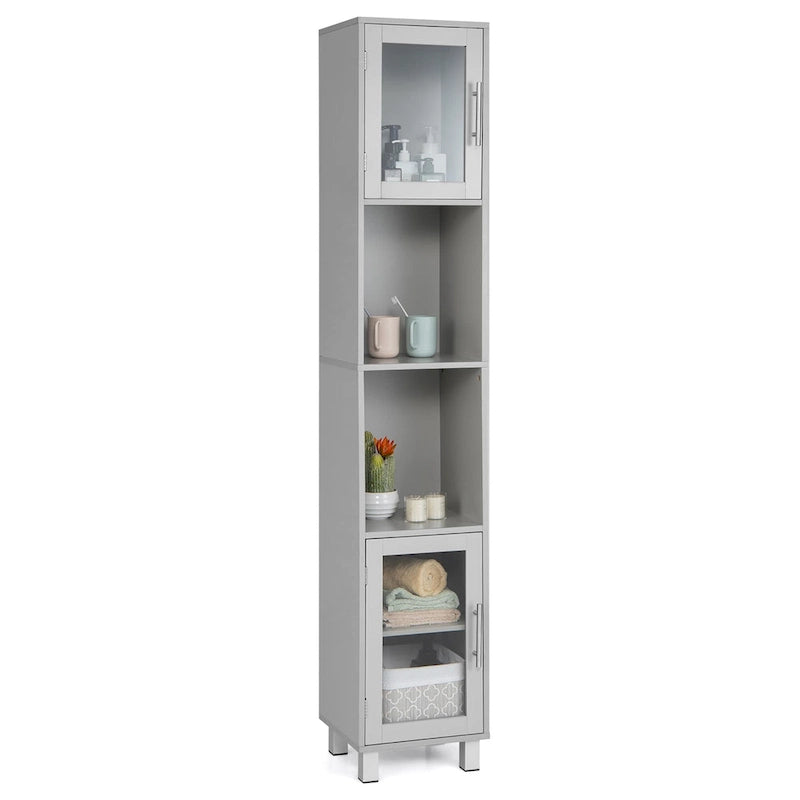 Mobiletto alto contenitore da bagno con ripiani aperti