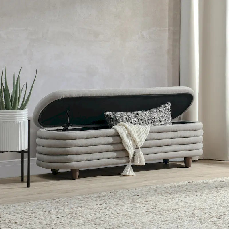 Banc de rangement rembourré
