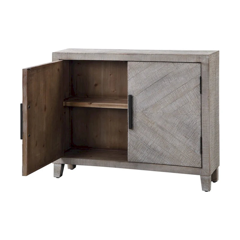 Armario decorativo con acabado blanco desgastado