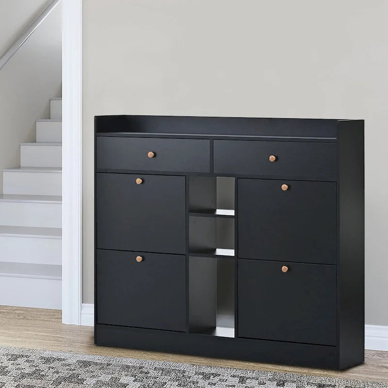 Armario minimalista multifuncional de madera para guardar zapatos