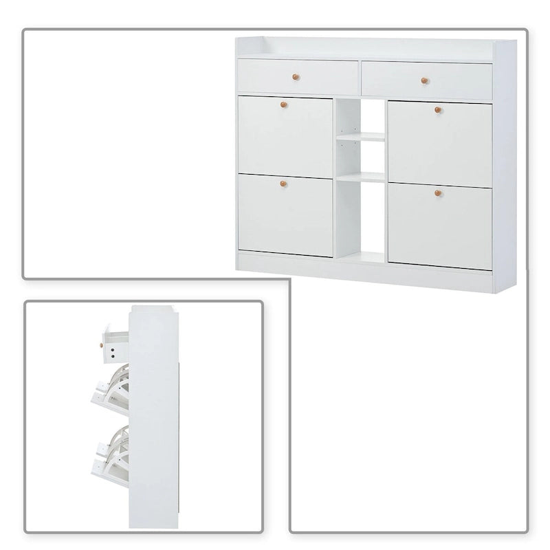 Minimalistinen monikäyttöinen puinen kenkäkaappi