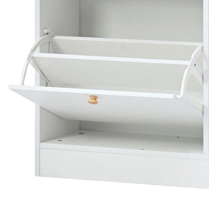 Minimalistinen monikäyttöinen puinen kenkäkaappi