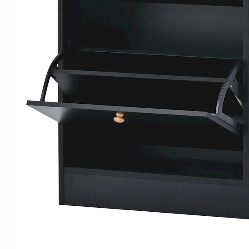 Minimalistinen monikäyttöinen puinen kenkäkaappi