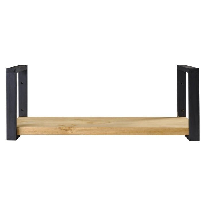 Estante de pared de madera de pino maciza en marrón antiguo para almacenamiento del hogar