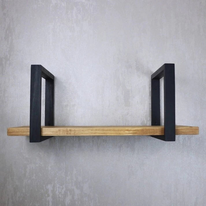 Estante de pared de madera de pino maciza en marrón antiguo para almacenamiento del hogar