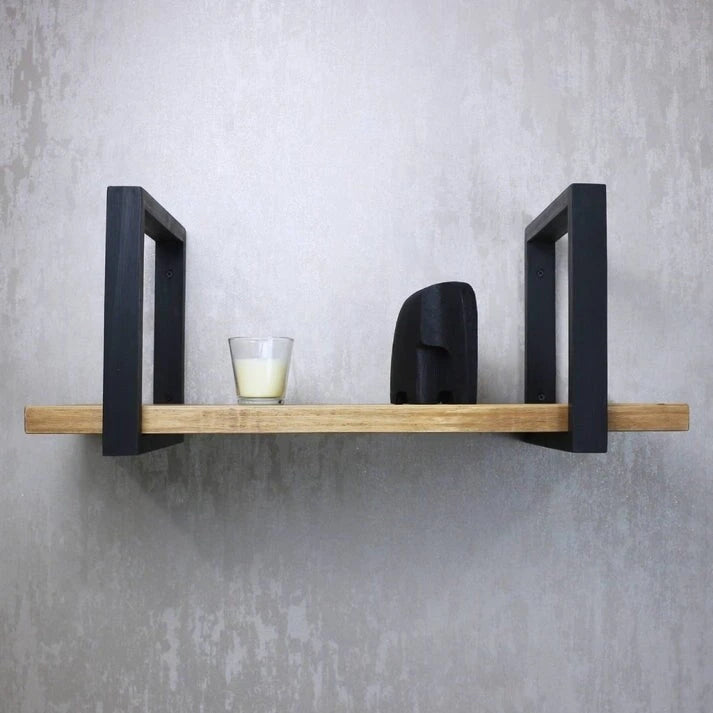 Estante de pared de madera de pino maciza en marrón antiguo para almacenamiento del hogar