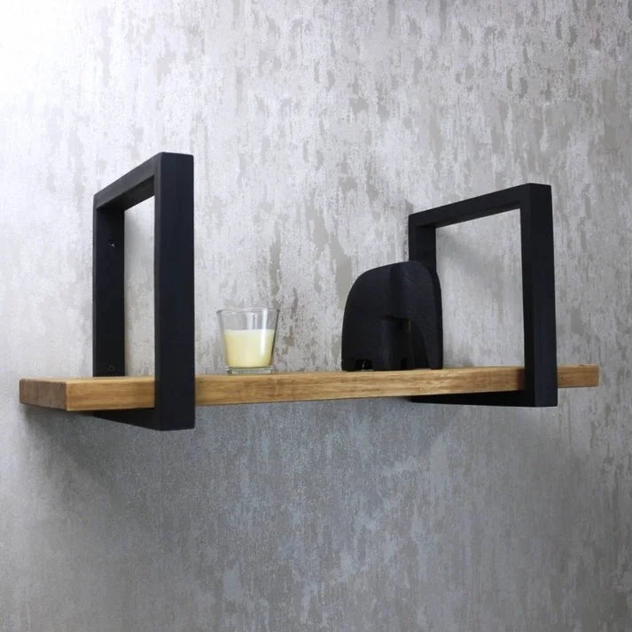 Estante de pared de madera de pino maciza en marrón antiguo para almacenamiento del hogar