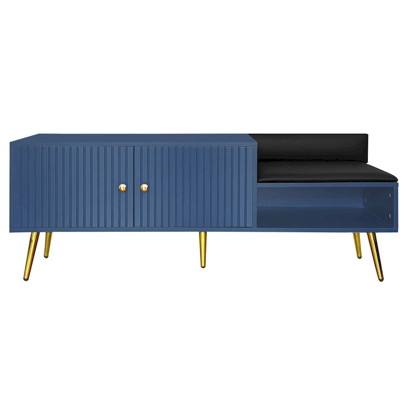 Nowoczesna tapicerowana ławka na buty ze schowkiem i ukrytymi przegrodami