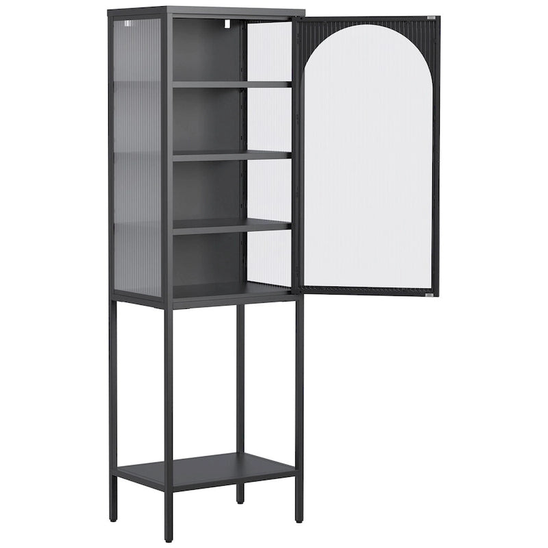 Armario de metal con puertas de vidrio y 5 niveles