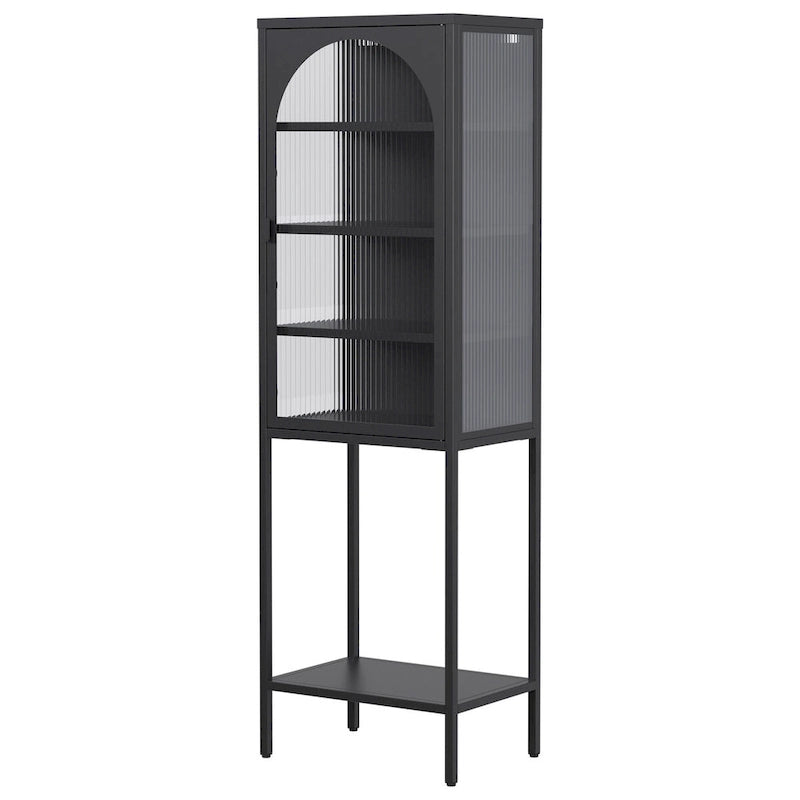 Armario de metal con puertas de vidrio y 5 niveles
