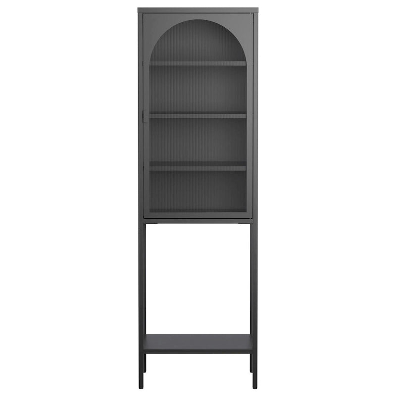 Armario de metal con puertas de vidrio y 5 niveles