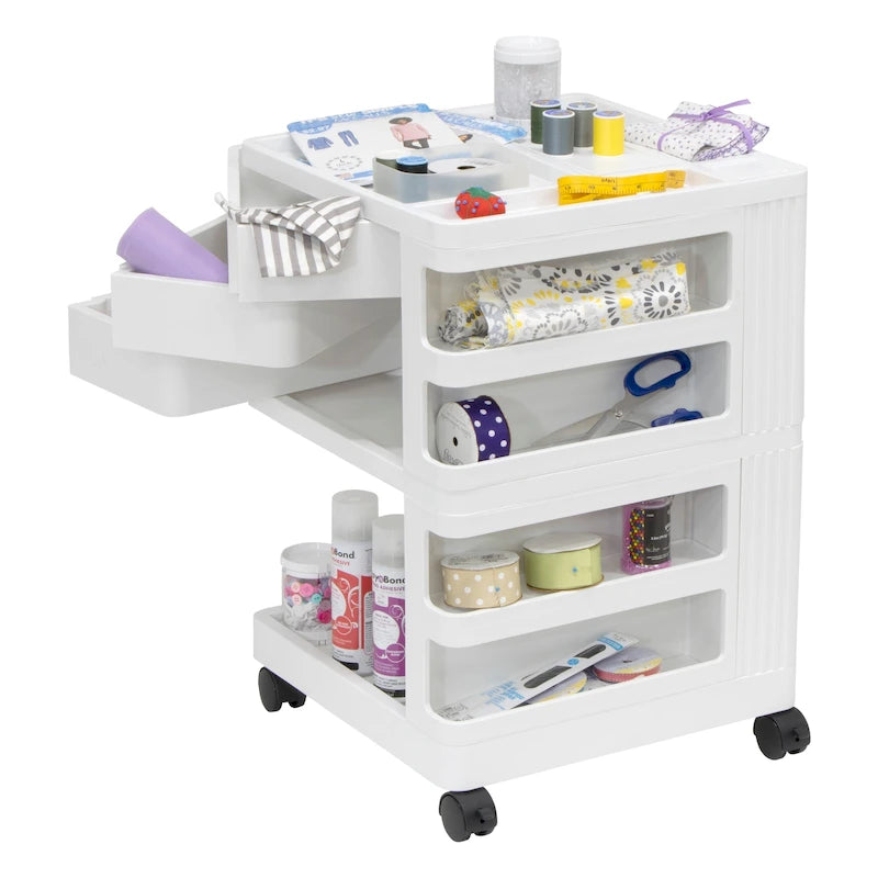 Organizador de almacenamiento móvil giratorio de 4 lados - 18 W x 18 D x 26 H