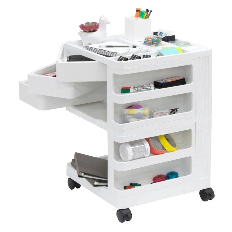 Organizador de almacenamiento móvil giratorio de 4 lados - 18 W x 18 D x 26 H