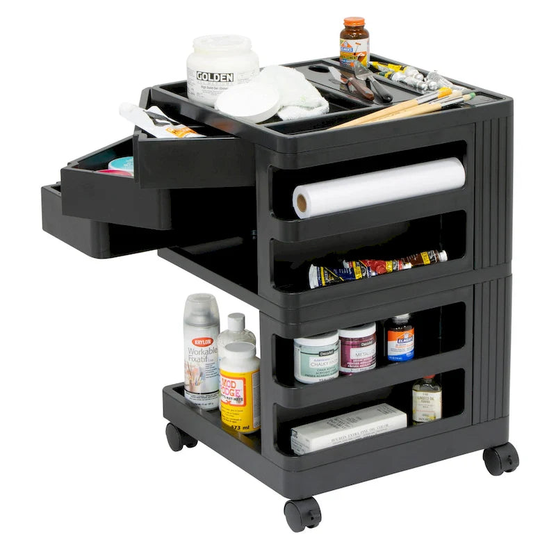 Organizador de almacenamiento móvil giratorio de 4 lados - 18 W x 18 D x 26 H