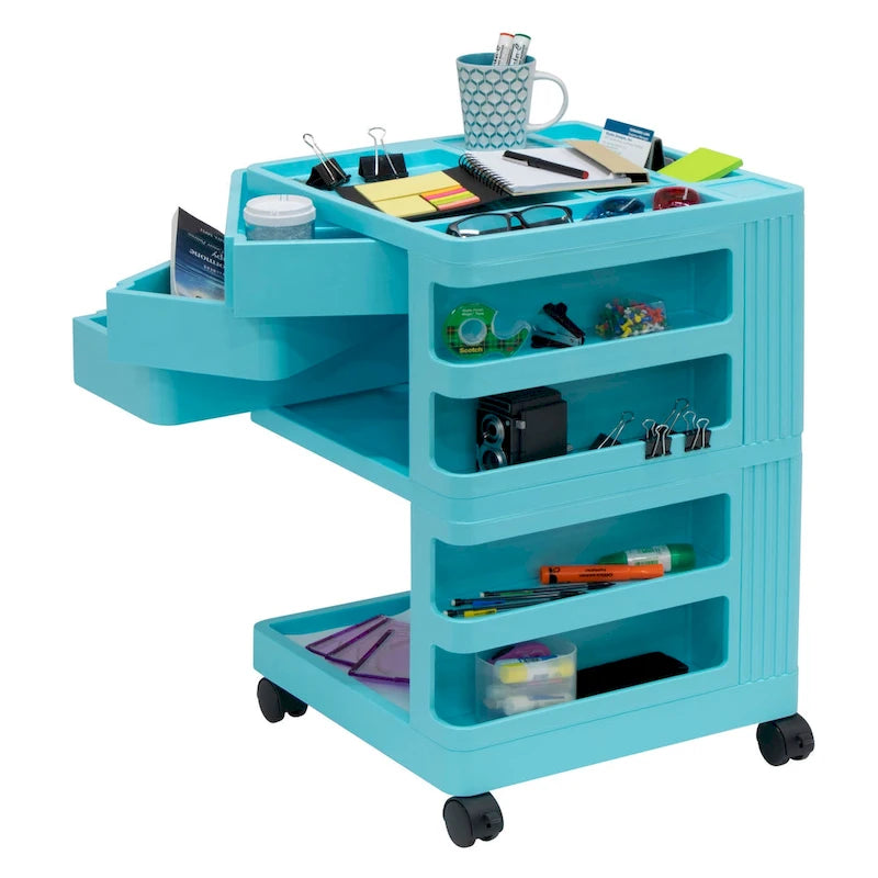 Organizador de almacenamiento móvil giratorio de 4 lados - 18 W x 18 D x 26 H