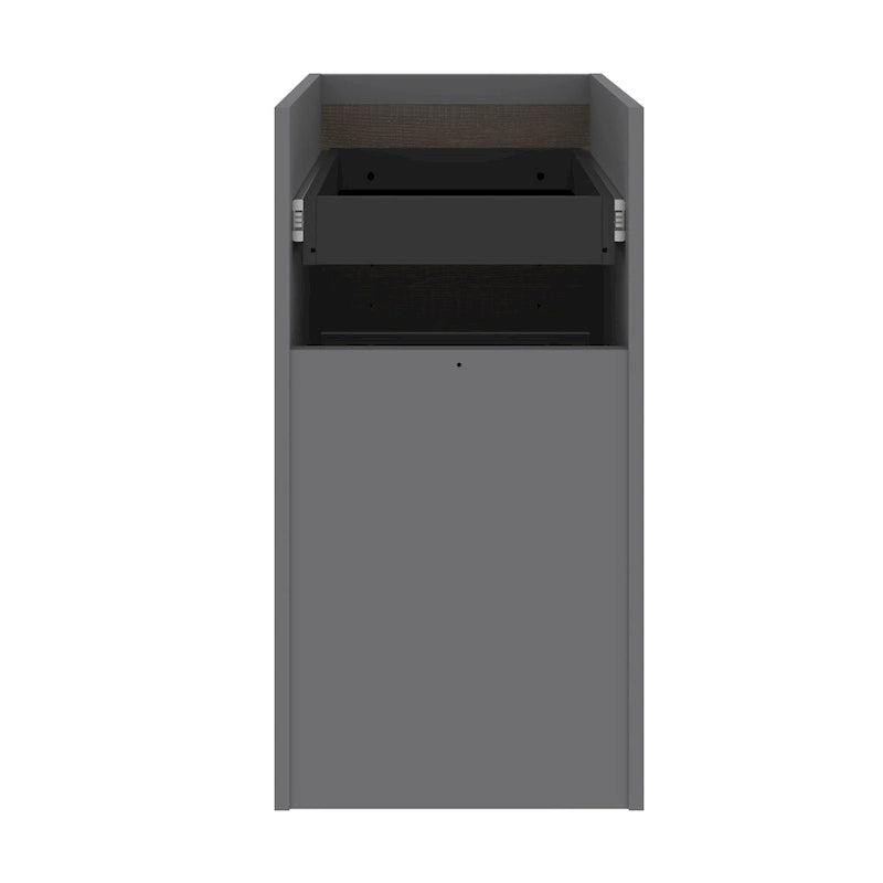 Pedestal de oficina tradicional de 16 pulgadas con tres cajones, ampliable