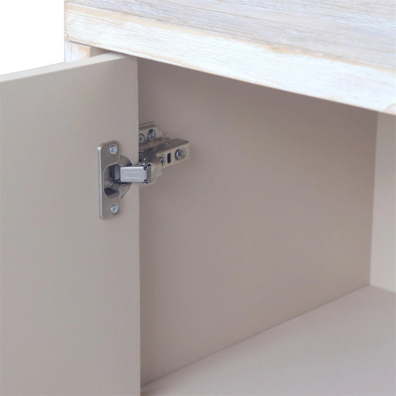 Mobiletto decorativo in legno a tre ante, stile rustico, madia