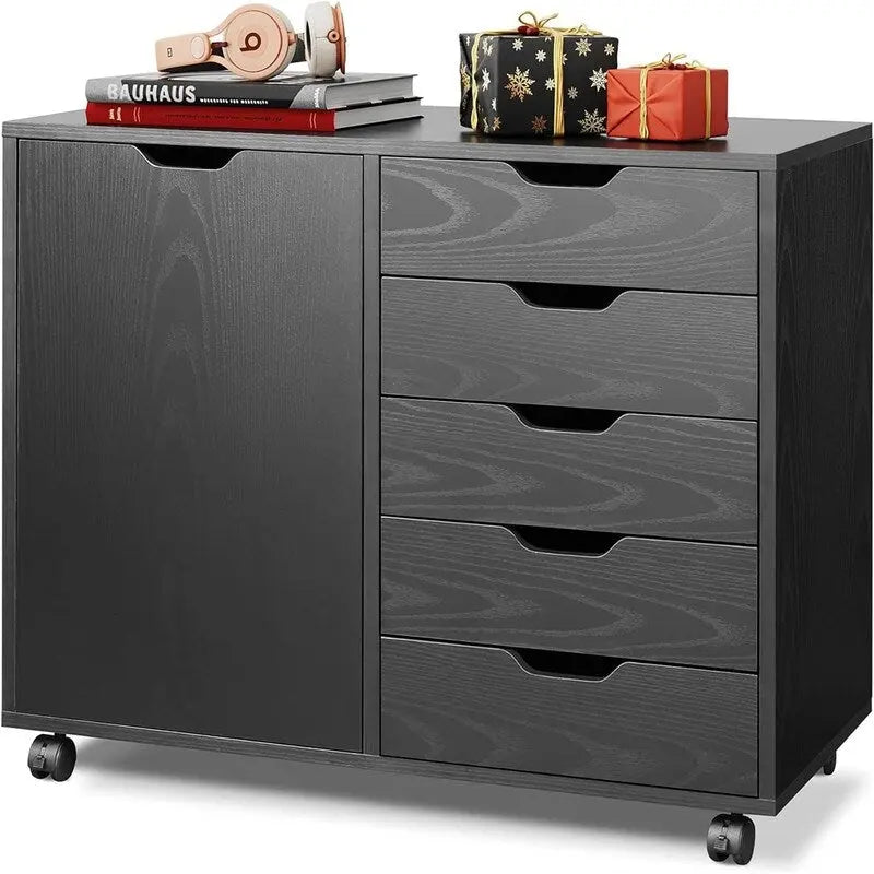 Cómoda de madera con 5 cajones - 15.8D x 30.8W x 25.5H