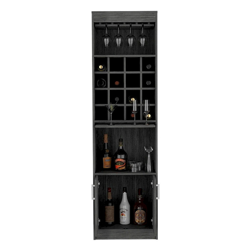 Mobile bar alto con portabottiglie e vassoio estraibile