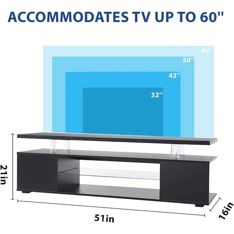 Mueble de TV moderno con almacenamiento multimedia y armario lateral grande