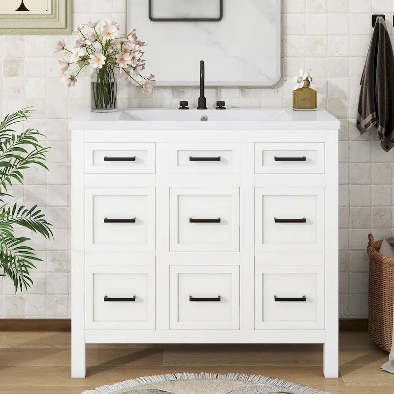 Armario de baño con lavabo integrado de resina