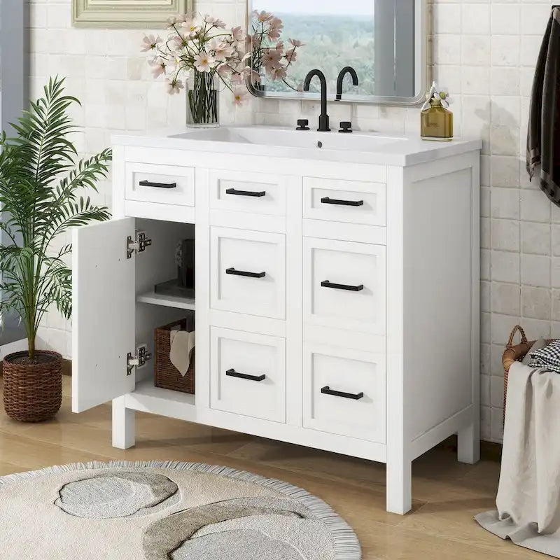 Armario de baño con lavabo integrado de resina