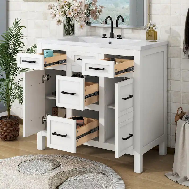Armario de baño con lavabo integrado de resina